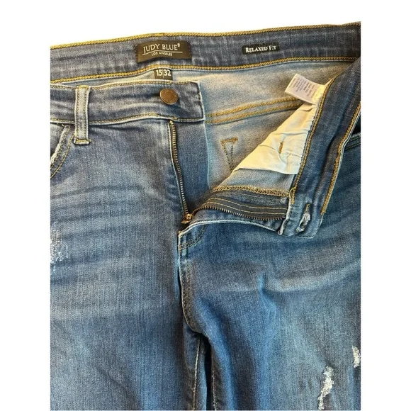 Judy Blue Women's 15/32 Jeans Stretch Distressed Dark Mid Rise JB8271DK - Picture 4 of 11